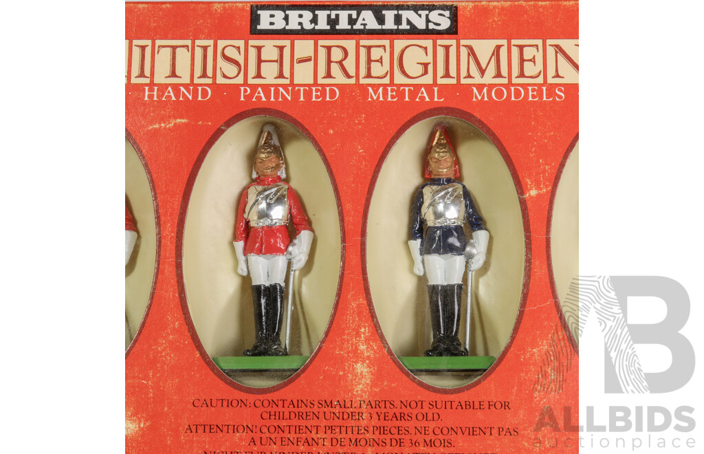 Two Boxed Britains Cast Metal Figures, Mounted Life Guards and Horse Guards/Life Guards, Made in England - 1:32 Scale