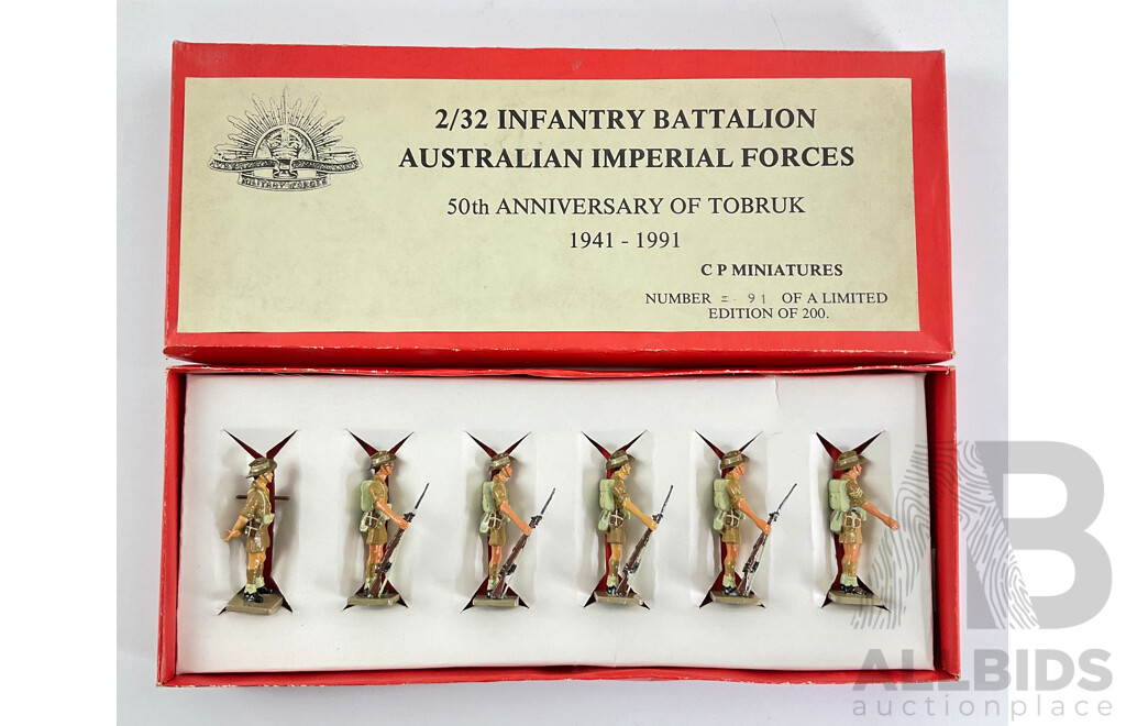CP Miniatures Cast Lead Australian Imperial Forces 2/32 Infantry Battalion, 50th Anniversary of Tobruk 1941 - 1991, Limited Edition