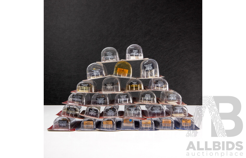 Twenty Seven Del Prado Pewter International Milatary Figures Including Spain 1937 15th Battalion International Brigades, Romania 1941 13th Infantry Division, Russia 1918 Don Cossack White Army, UK 1914 Black Watch Piper and More