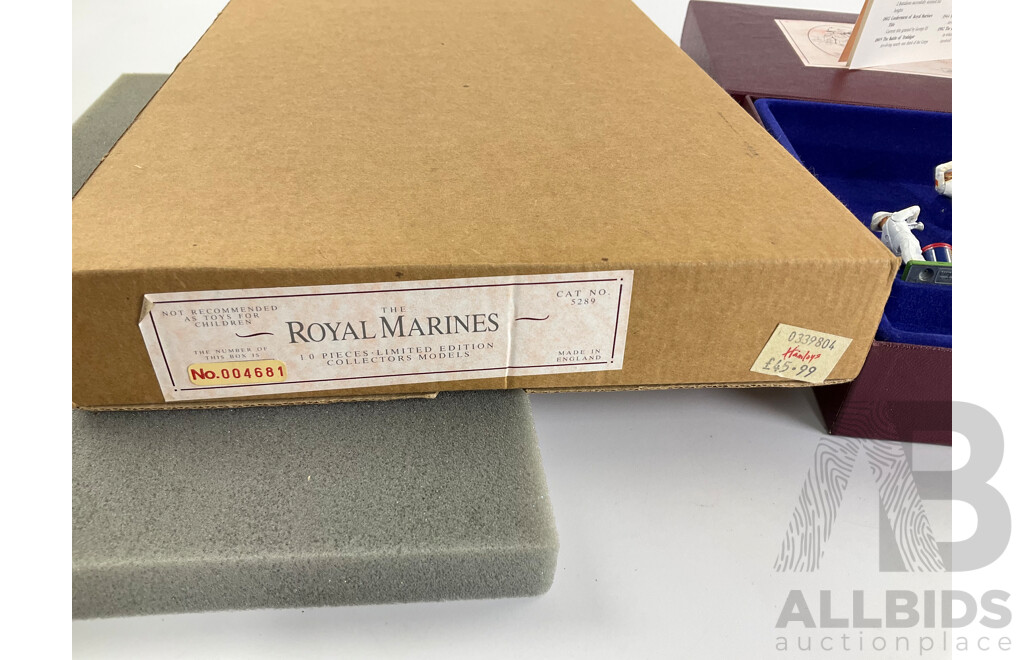 Vintage William Britain Cast Lead Limited Edition Royal Marines Set, 1955 Tercentenary Celebration of the British Colonies of Jamaica Made in England