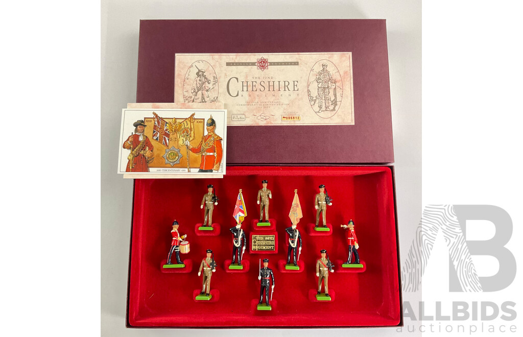 Vintage William Britain Cast Lead Limited Edition 22nd Cheshire Regiment, 300 Year Anniversary Commemorative, Made in England