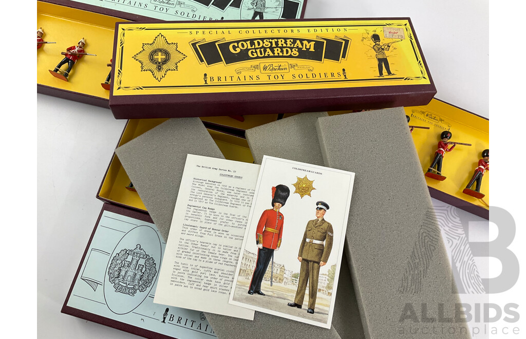 Vintage Britains Cast Lead Goldstream Guards with Worcestershire and Essex Regiments, Made in England