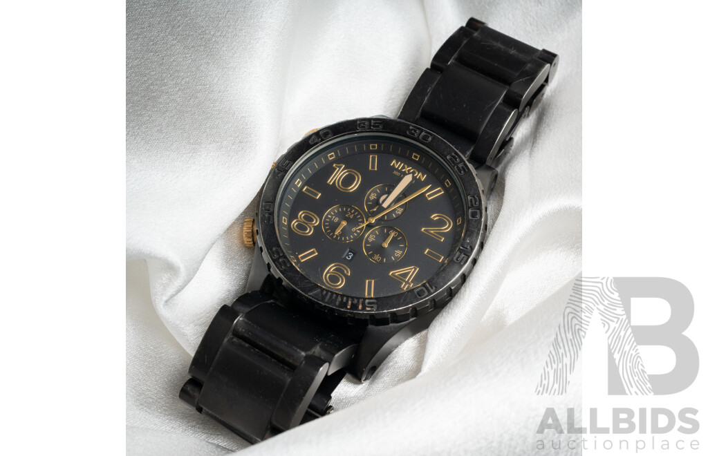 Nixon Simplify the 51-30 Chrono Watch, 50mm Black/gold