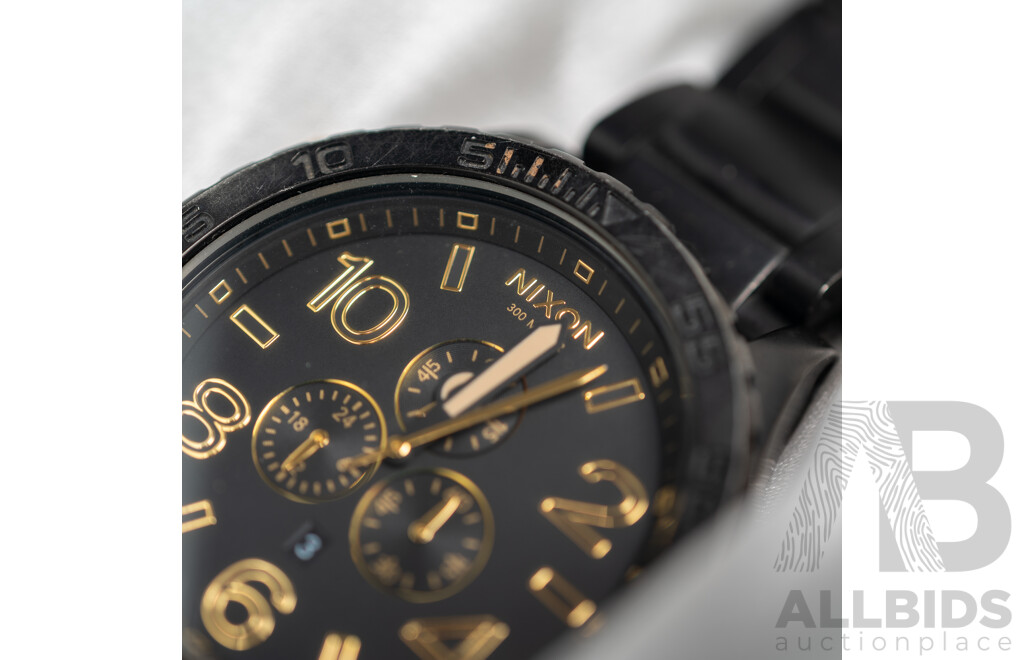 Nixon Simplify the 51-30 Chrono Watch, 50mm Black/gold