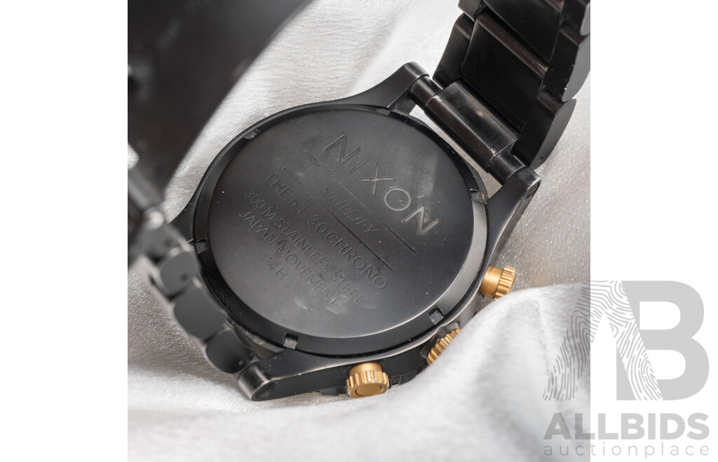 Nixon Simplify the 51-30 Chrono Watch, 50mm Black/gold