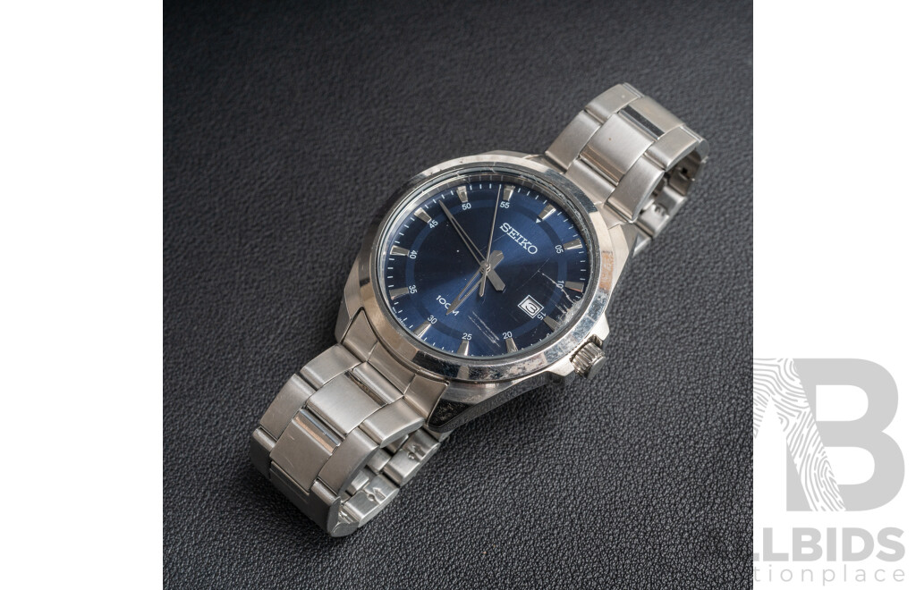 Seiko 6N42-00H0 100M Mens Watch, 42mm, Silver/navy