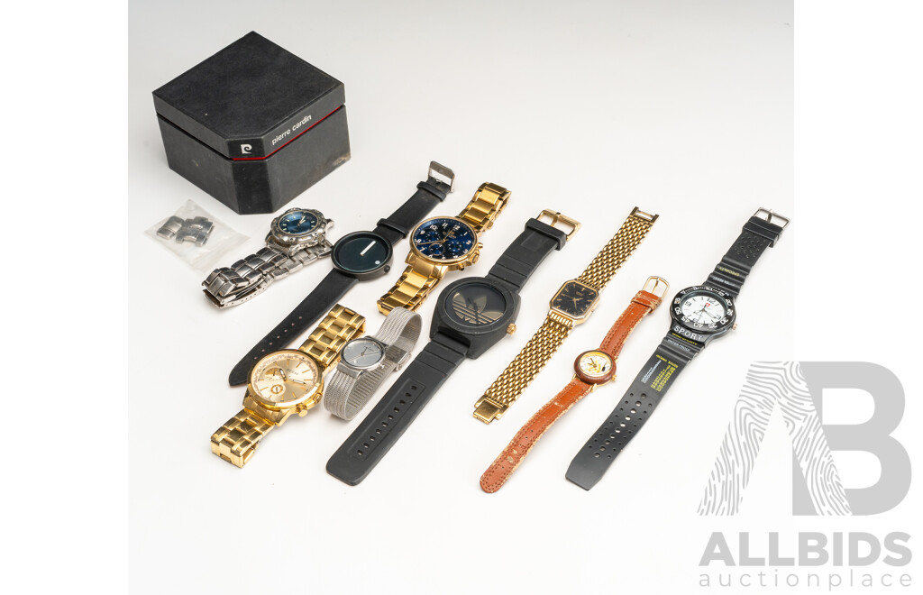 Collection of (9) Watches Including Seiko, Hilfiger, Adidas, Guess & Skagen