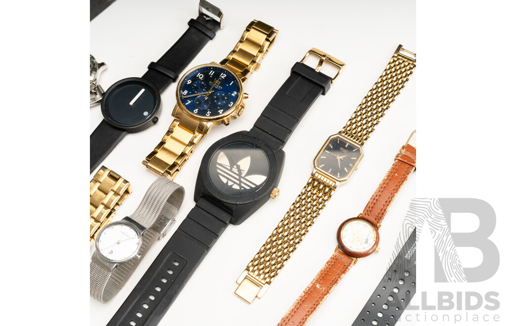Collection of (9) Watches Including Seiko, Hilfiger, Adidas, Guess & Skagen