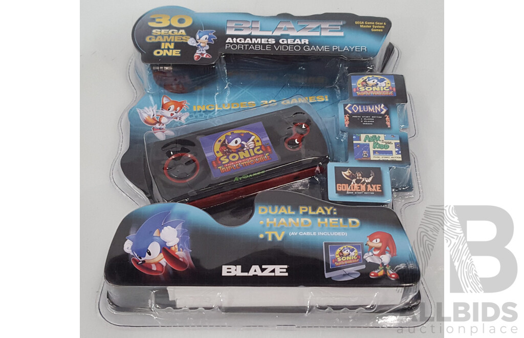 AtGames Gear Blaze Portable Video Game Player - 30 Sega Games in One