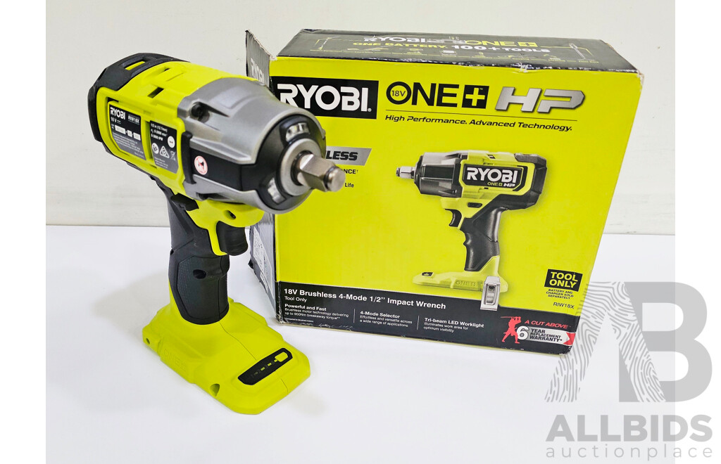 Ryobi (RIW18X) 18V Brushless 4-Mode 1/2-Inches Impact Wrench