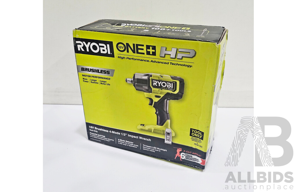 Ryobi (RIW18X) 18V Brushless 4-Mode 1/2-Inches Impact Wrench
