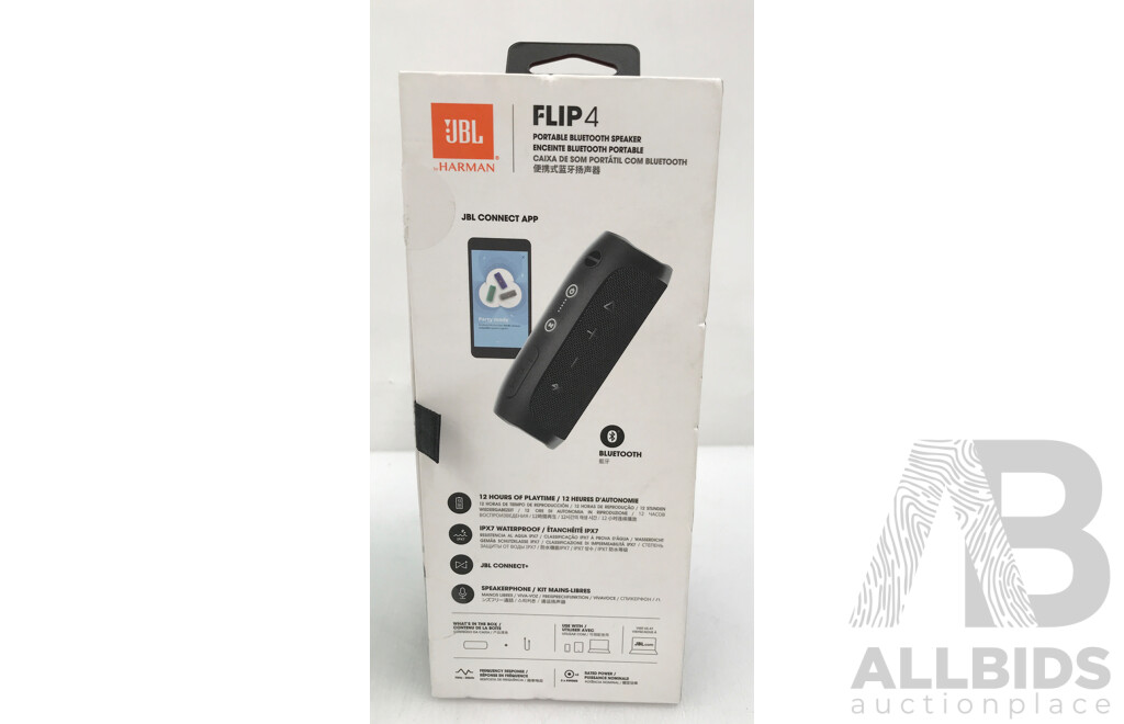 JBL by Harman Flip 4 Portable Bluetooth Speaker