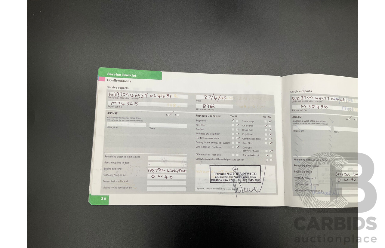 3/2004 Mercedes-Benz Clk320 Avantgarde A209 2d Cabriolet Tanzanite Blue Metallic V6 3.2L