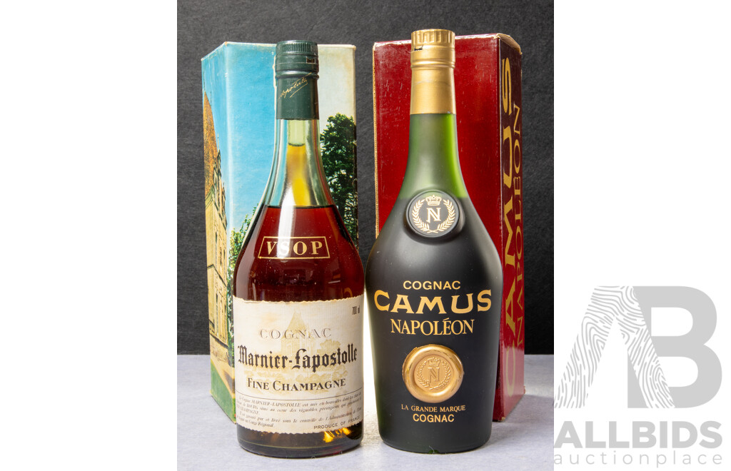 Marnier-Lapostolle VSOP Fine Champagne Cognac and Camus Napoleon La Grande Marque Cognac