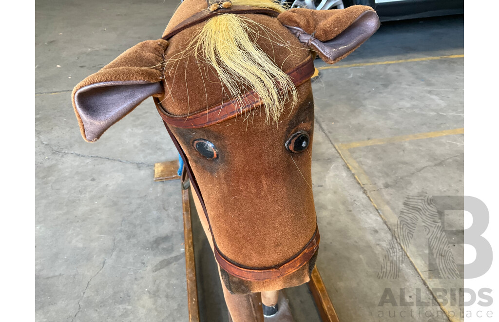 Vintage Large Wood Rocking Horse