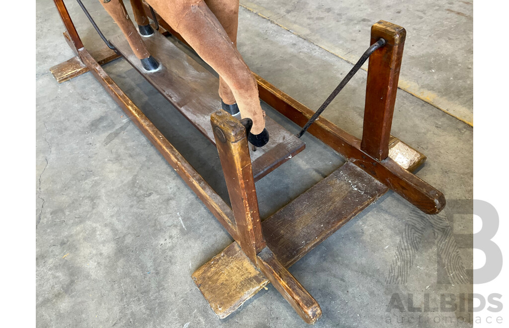 Vintage Large Wood Rocking Horse