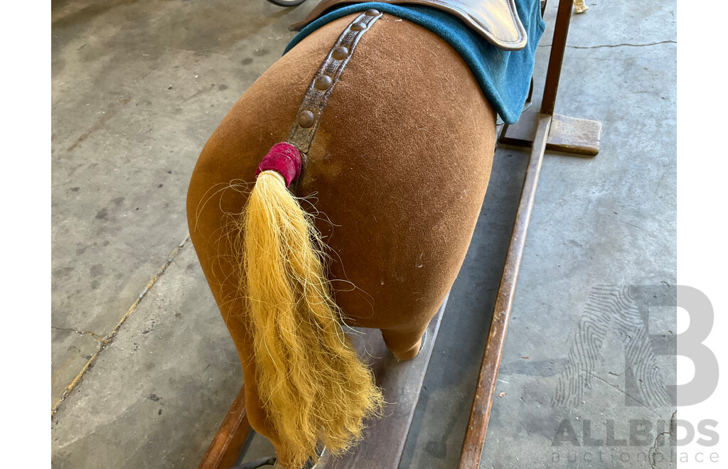 Vintage Large Wood Rocking Horse
