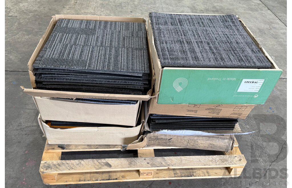 Mixed Lot - Assorted Used and Unused Carpet Tiles
