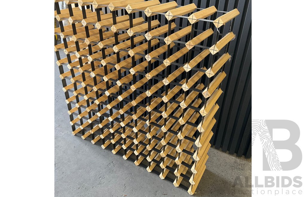 2 X 100 Bottles Wood Wine Racks