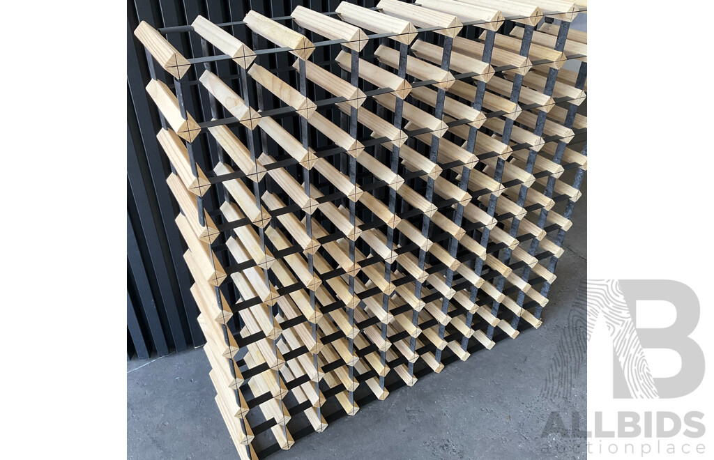 2 X 100 Bottles Wood Wine Racks