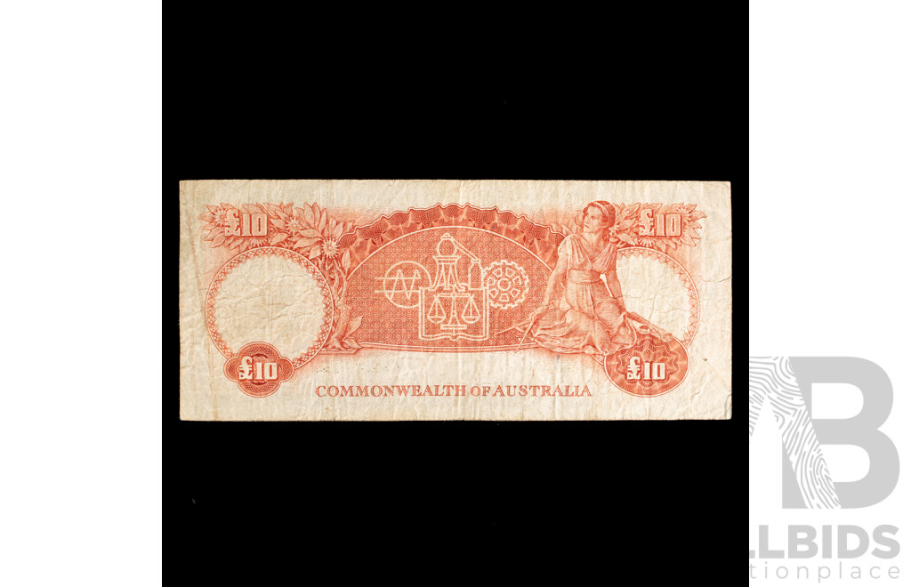 Australian 1954 Ten pound note, Coombs/Wilson