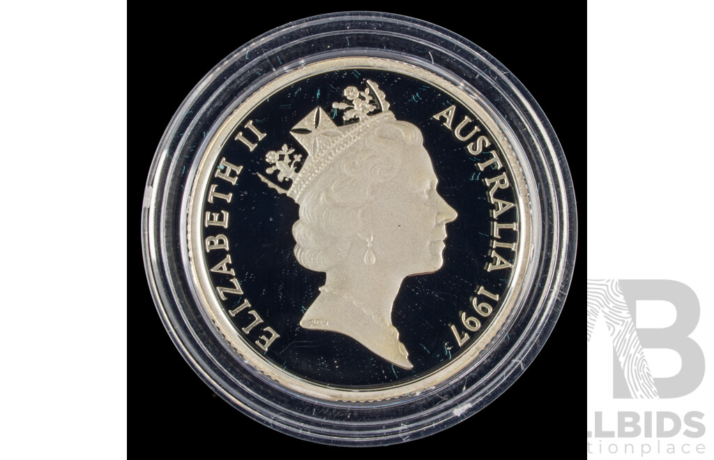 Australian 1997 $1 FINE silver PROOF coin. Charles Kingsford Smith.