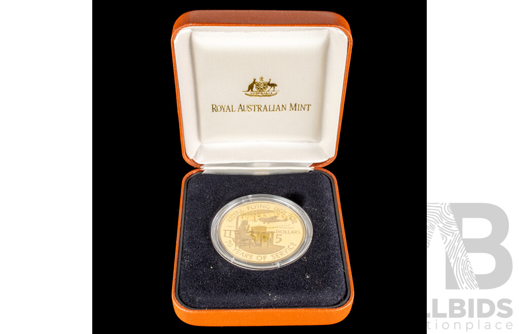Australian 1998 $5 PROOF 28g coin. Royal Flying Doctor.