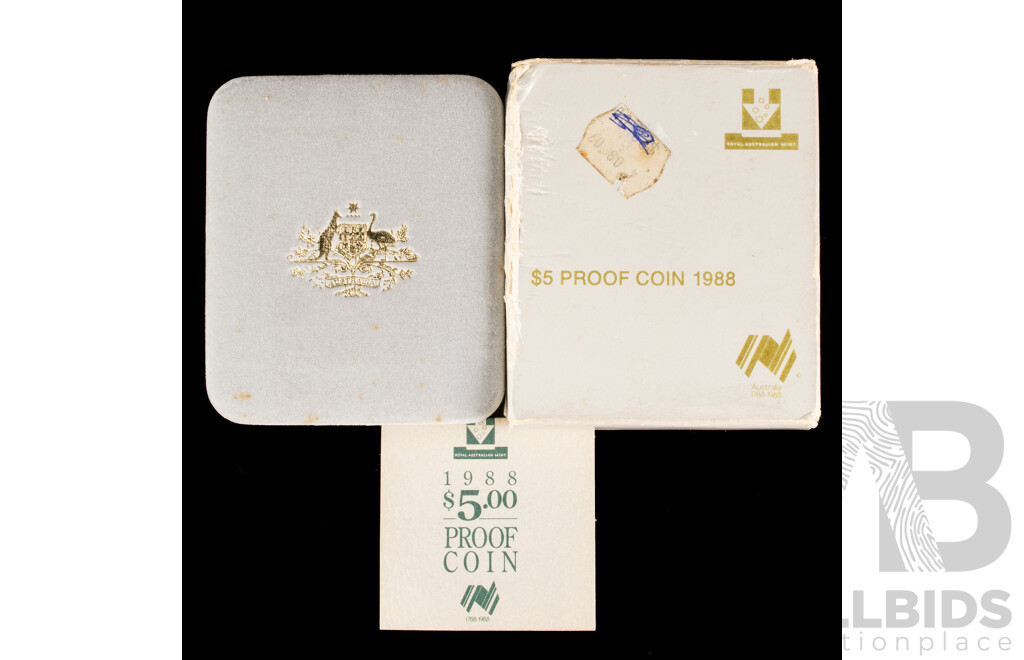 Australian 1988 $5 PROOF Coin. Opening New Parliament House.