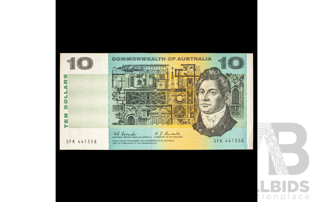 Australian 1967 $10 Note. R302 Coombs Randall, Graded VF.SFK 441558