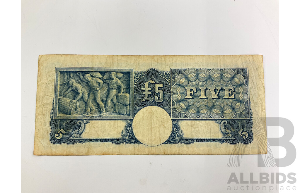 Australian 1941 Five Pound Note, Armitage/McFarlane R46