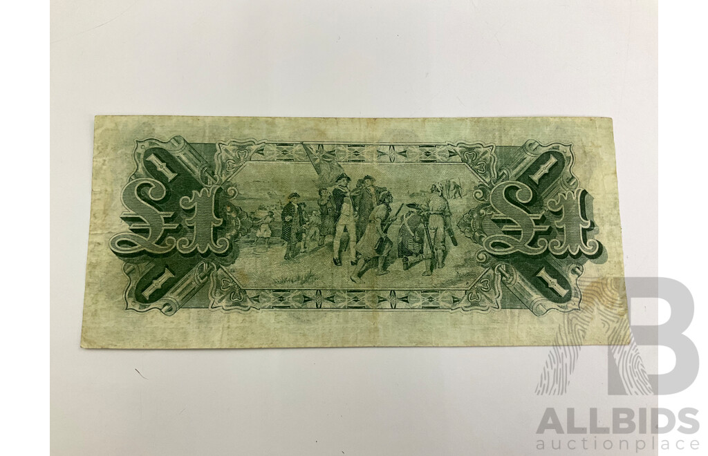 Australian 1923 One Pound Note, Miller/Collins, Last Prefix H61 701915, R23L.