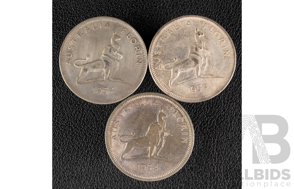 Australian 1954 QE2 Royal Visit. Three Florins.
