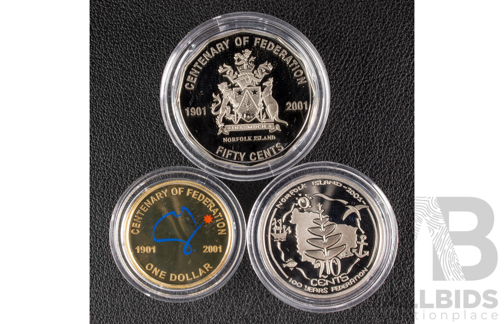 Australian RAM 2001 Three Coin Set, Federation - Norfolk Island
