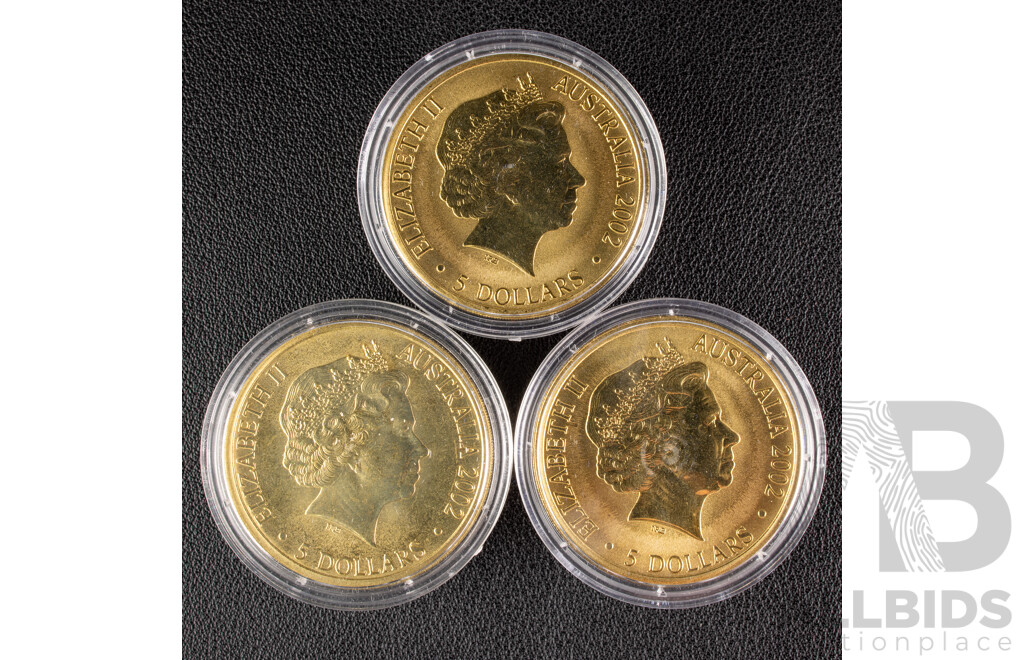 Australian RAM 2002 Three Five Dollar Coin Set, Manchester Commonwealth Games.