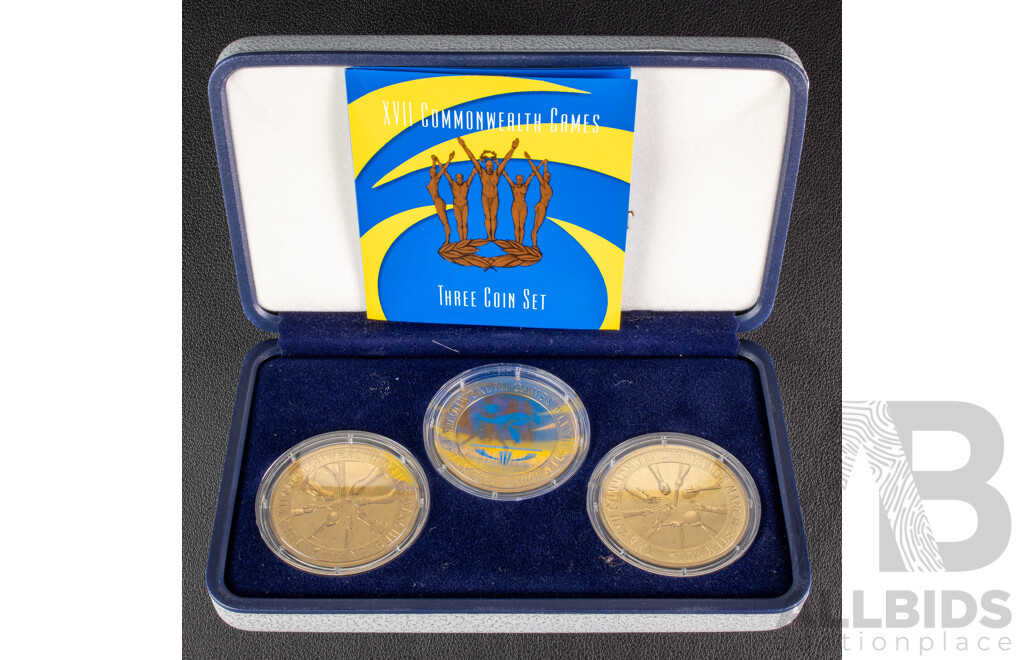 Australian RAM 2002 Three Five Dollar Coin Set, Manchester Commonwealth Games.