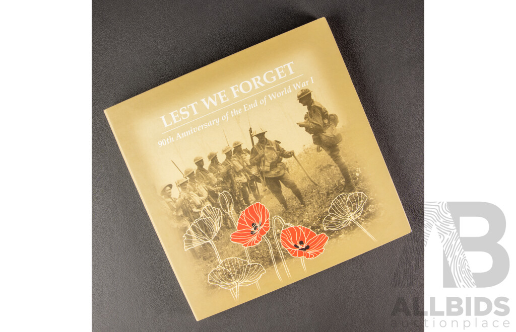 Australian Perth Mint 2008 One Dollar Coin and Stamp Album, Lest We Forget.