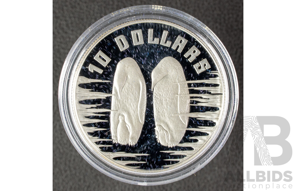 Australian 1992 Emperor PIEDFORT $10 40g PROOF Silver Coin.