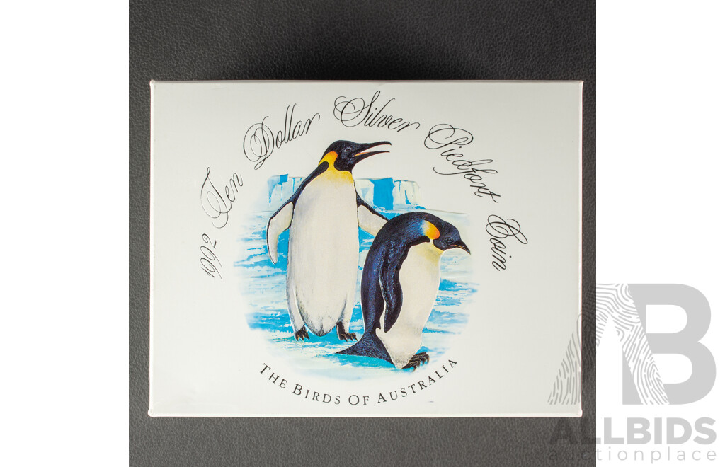 Australian 1992 Emperor PIEDFORT $10 40g PROOF Silver Coin.