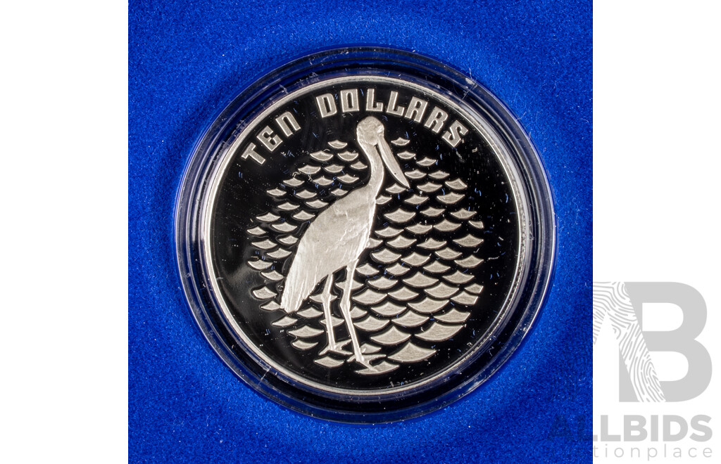 Australian 1991 Jabiru $10 Silver PROOF Coin.