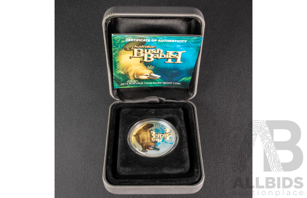 Australian Perth Mint 2013 Platypus Bush Babies Fine Silver Coloured Coin.