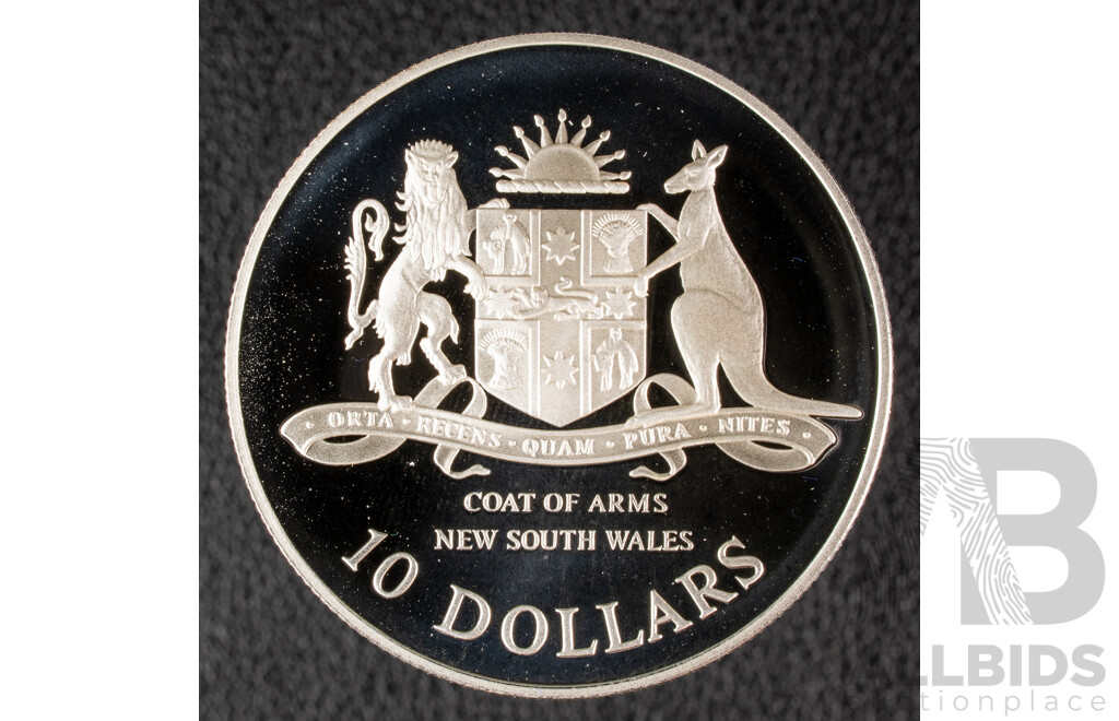 Australian 1987 Silver Proof Ten Dollar Coin, State Series New South Wales .925