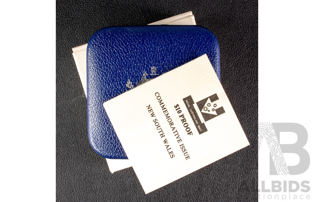 Australian 1987 Silver Proof Ten Dollar Coin, State Series New South Wales .925