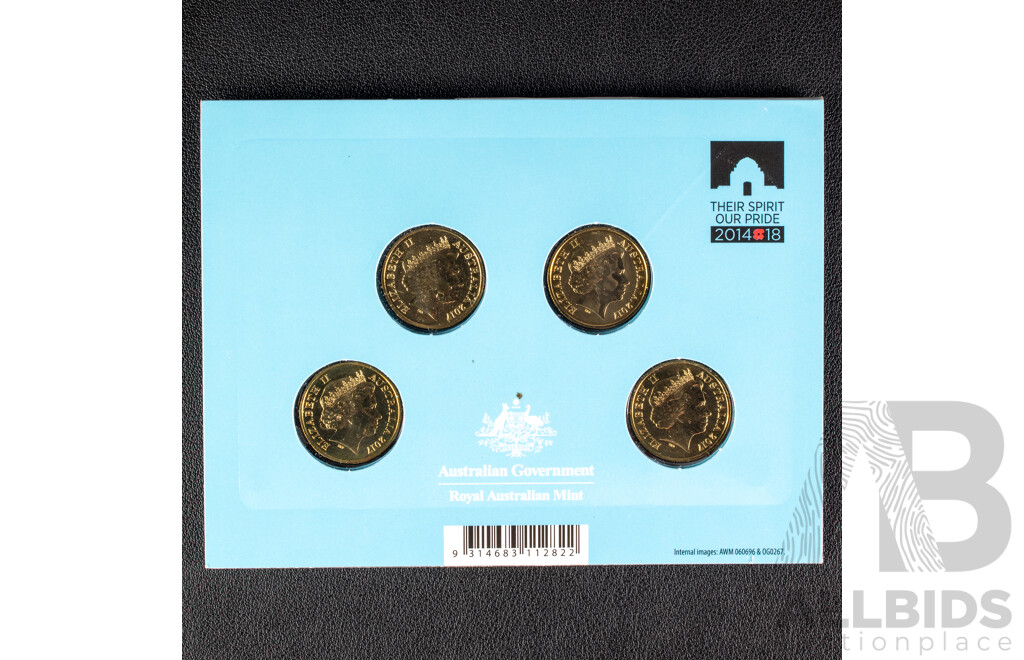 Australian 2017 Four $1 Coin Set. a War Close to Home.