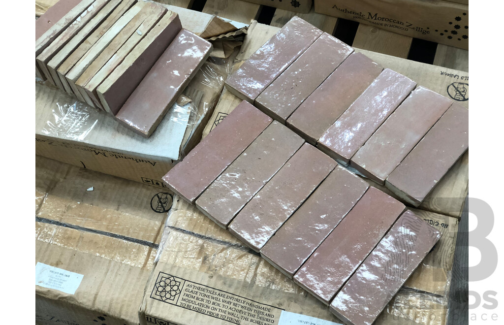 Moroccan Zellige Wall Tiles - Gloss Blush - 4.18+ Square Meters - Brand New