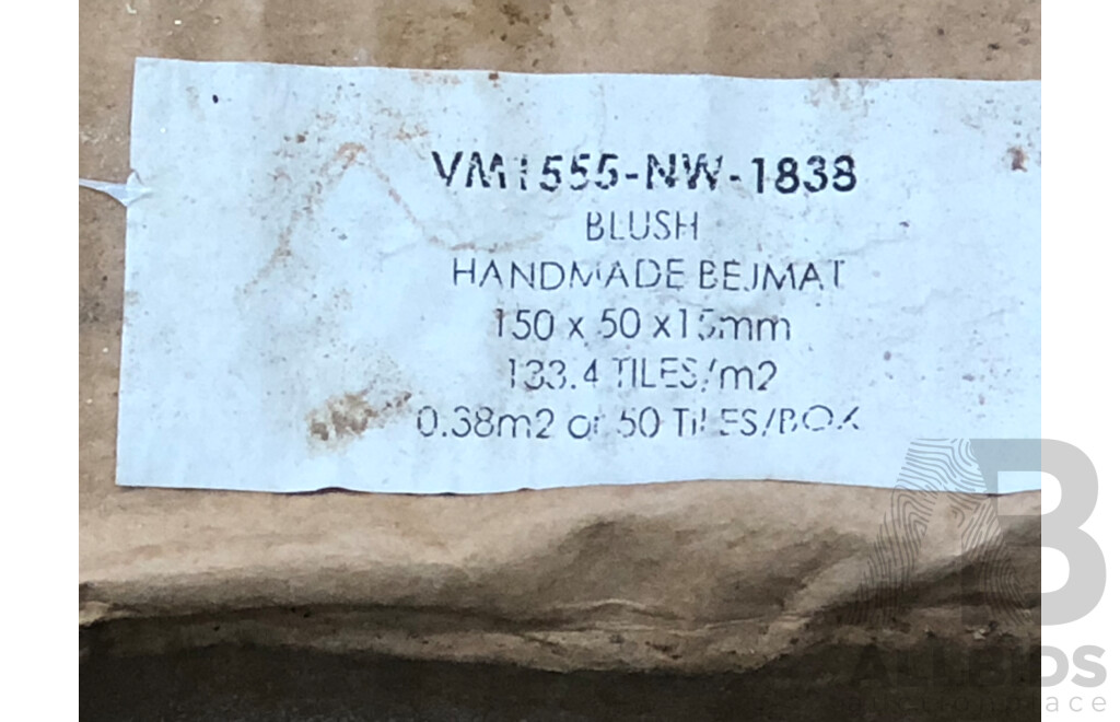 Moroccan Zellige Wall Tiles - Gloss Blush - 4.18+ Square Meters - Brand New