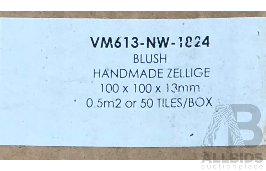 Moroccan Zellige Wall Tiles - Gloss Blush - 4.50+ Square Meters - Brand New