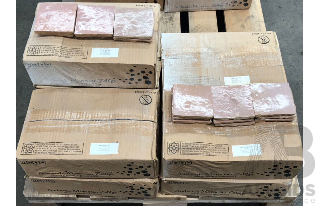 Moroccan Zellige Wall Tiles - Gloss Blush - 4.50+ Square Meters - Brand New