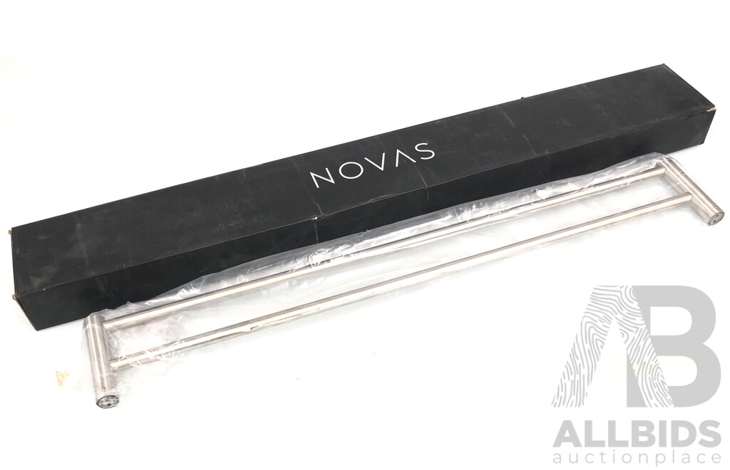 Novas 800mm Satin Nickel Double Towel Rail - Brand New - RRP $650.00