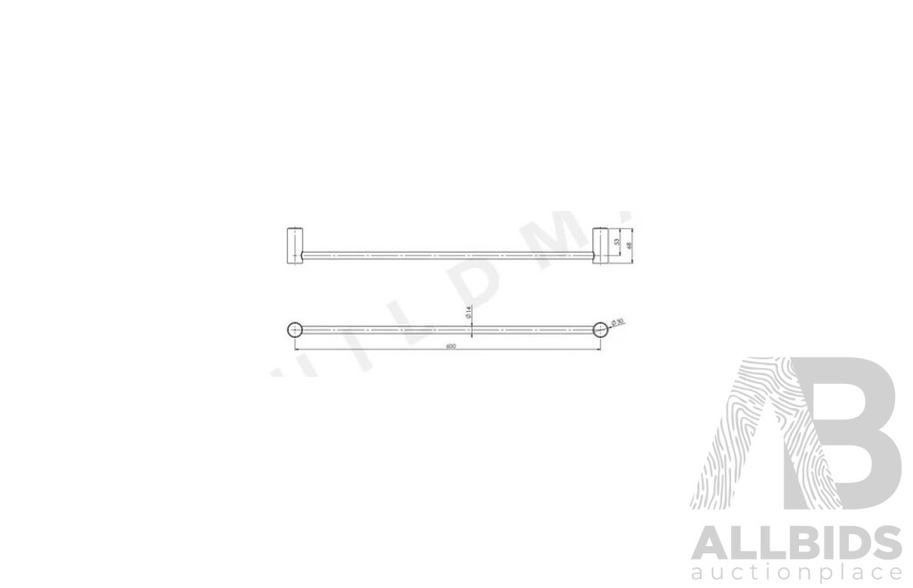 Phoenix Vivid Slimline Single Towel Rail - Brushed Gold - Brand New