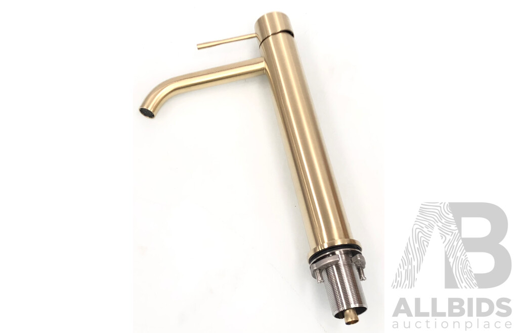 Novas Sottile Nu Tall Basin Mixer - Satin Gold - New